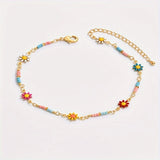 Fashion Simple Color Anklet Beach Flower Foot Ornaments