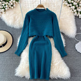 Women's Loose Two-piece Sweater Knitted Dress