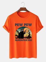 Loose Men's Clothing Cat T-shirt Top