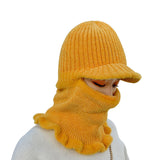 Velvet chenille warm knitted hat
