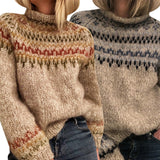 Sweater Half High Neck Pullover Straight Print Unisex Sweater