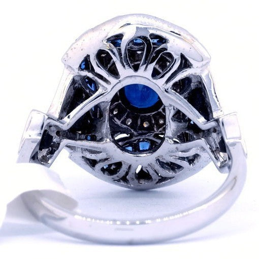 European And American Fashion Luxury Sapphire Zircon Ring For Women