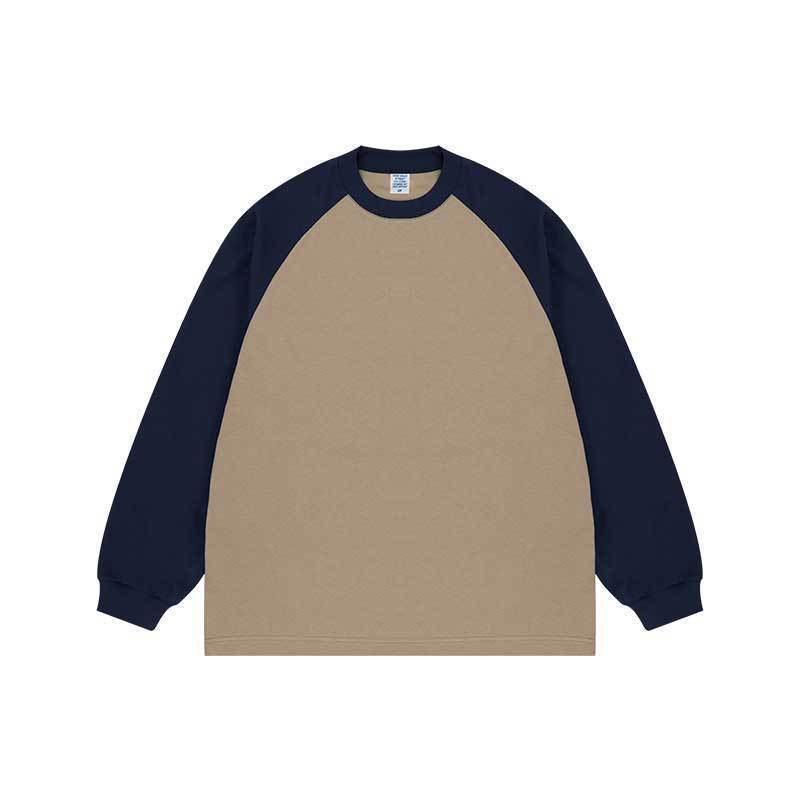 Heavy Contrast Color Raglan Sleeve Long Sleeve