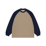 Heavy Contrast Color Raglan Sleeve Long Sleeve
