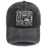 2pcs I Paused My Game To Be Here Baseball Cap,Gamer Gifts For Men Women, Adjustable Embroidered Wash Cotton Baseball Cap