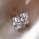 High-grade Crystal All-match Ear Clip Copper Inlaid Zircon