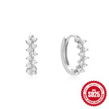 925 Sterling Silver Twisted Element Ear Ring High Sense Rhinestone Earrings