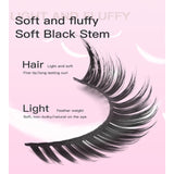 5 Pairs False Lashes Eyelashes Extension Cluster, Faux Mink Fluffy Long Full Look Eye Bottom,  Dramatic Cosmetic Makeup