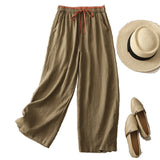 Matching Drawstring Slimming And Fashionable Loose Straight Casual Wide-leg Pants