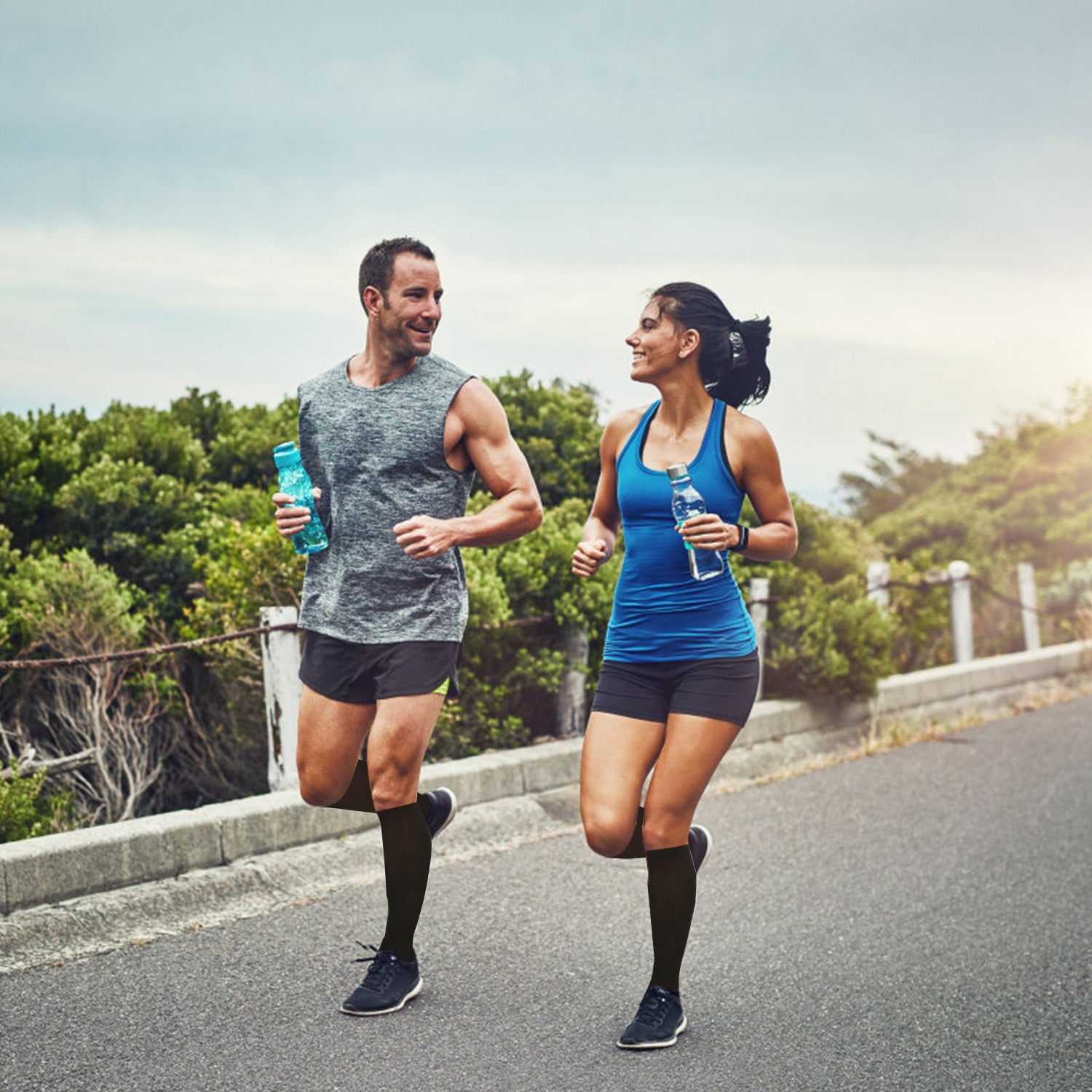 Unisex Copper Compression Socks Women Man Durable Hose Graduated Support Socks For Running Nursing Shin Splints Edema Swelling Recovery
