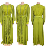 Lace Heavy Industry Chiffon African Dress Floor Length