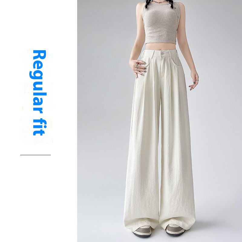 Straight High Waist Slimming Lazy Loose Suit Wide-leg Pants