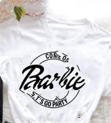 English Print Loose Round Neck Short Sleeve Tee