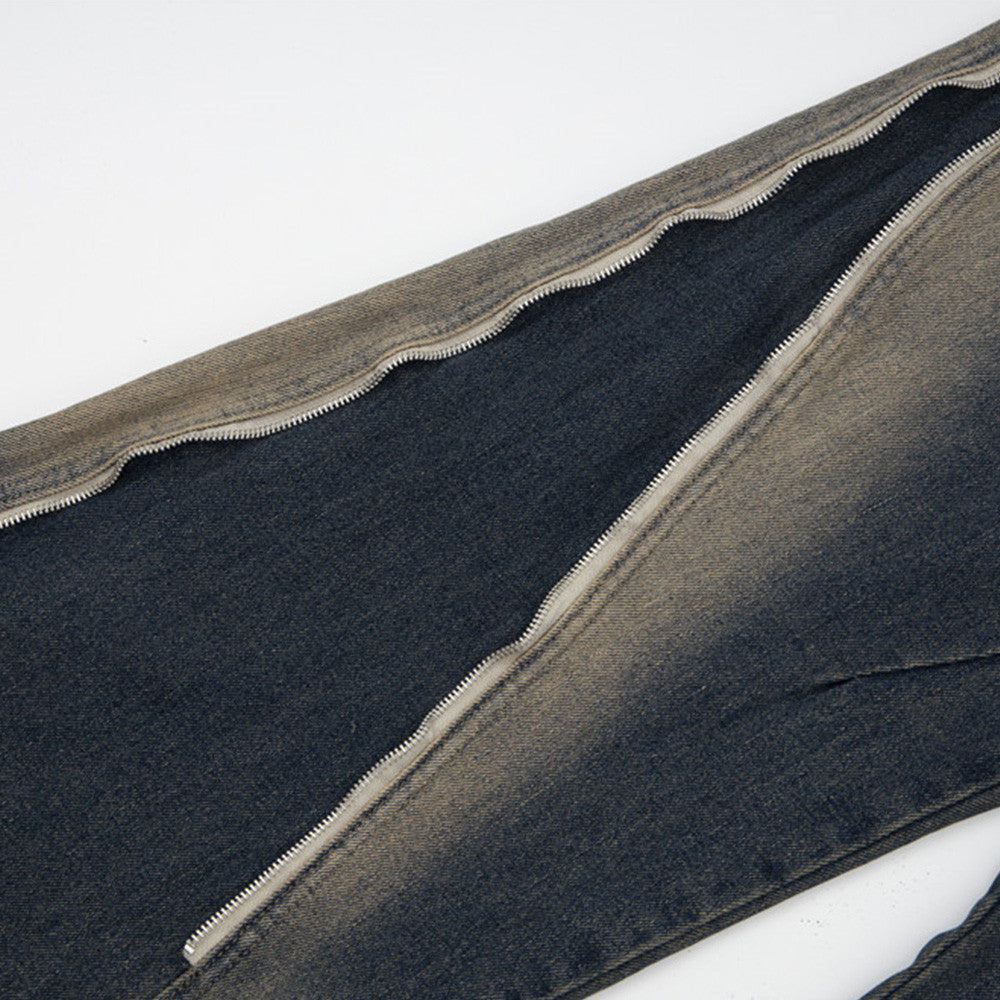 Fashion Inkjet Zipper Jeans For Men