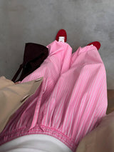 Elastic Waist Striped Loose Lantern Trousers