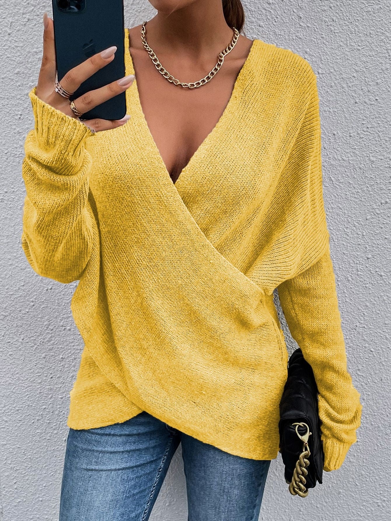 New Cross Loose Outer Wear Women's Knitted Sweater