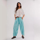 Printed Striped Elastic Waist Casual Hip Hop Style Skinny Pants