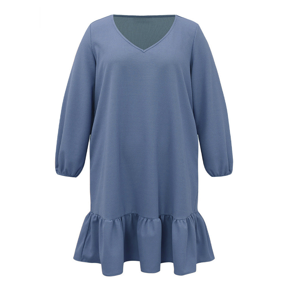 Women's Fashion Personality Solid Color Temperament Dress