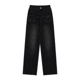 Retro Distressed Straight Jeans For Women