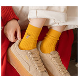 Christmas Gift Box Socks Cotton Mid-Calf Socks For Fall,Winter Women's Embroidered Socks Holiday Gifting Specialty Women's Socks Womenswear