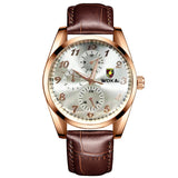 Fashion Simple Fake Three-eye Steel Belt Quartz Watch