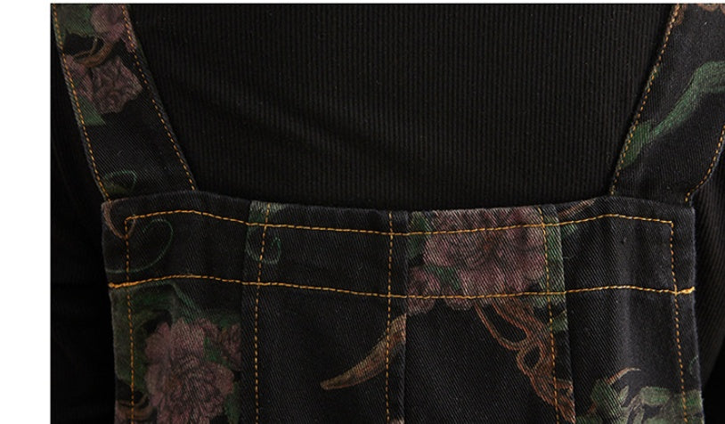 Spring And Summer Lean Printing Jean Overalls Women