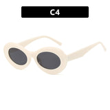 European And American Retro Oval Small Frame Sun Glasses