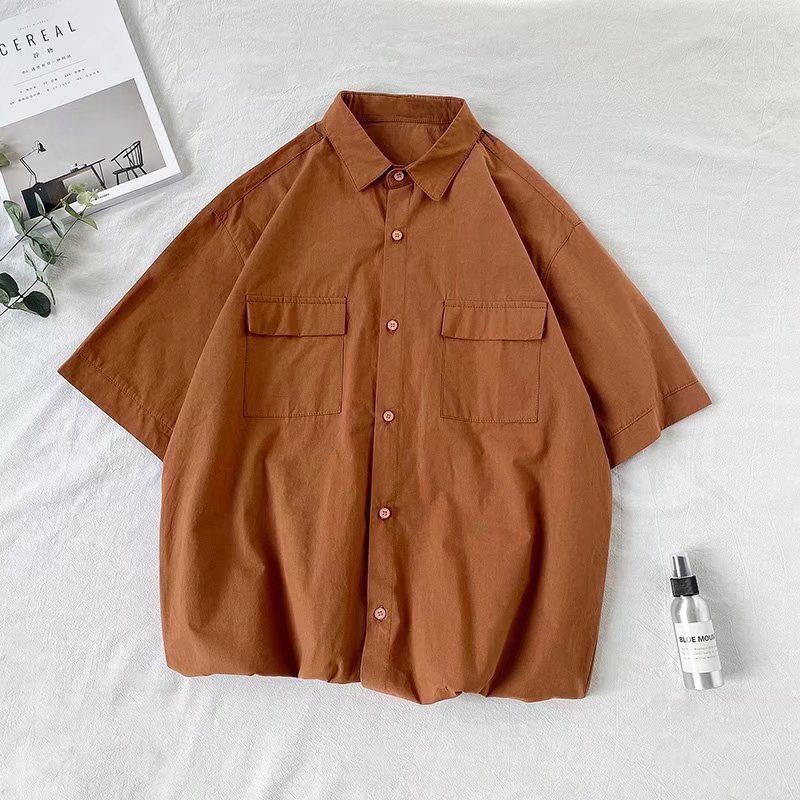 Men's Summer Korean Style Handsome Workwear Tops Shirt
