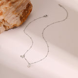 Ins Fashion Pearl Heart Pendant Clavicle Chain Stainless Steel