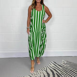Women's Fashion Striped Sleeveless Long Dress