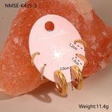 Three-to-one Card Titanium Steel Ear Studs