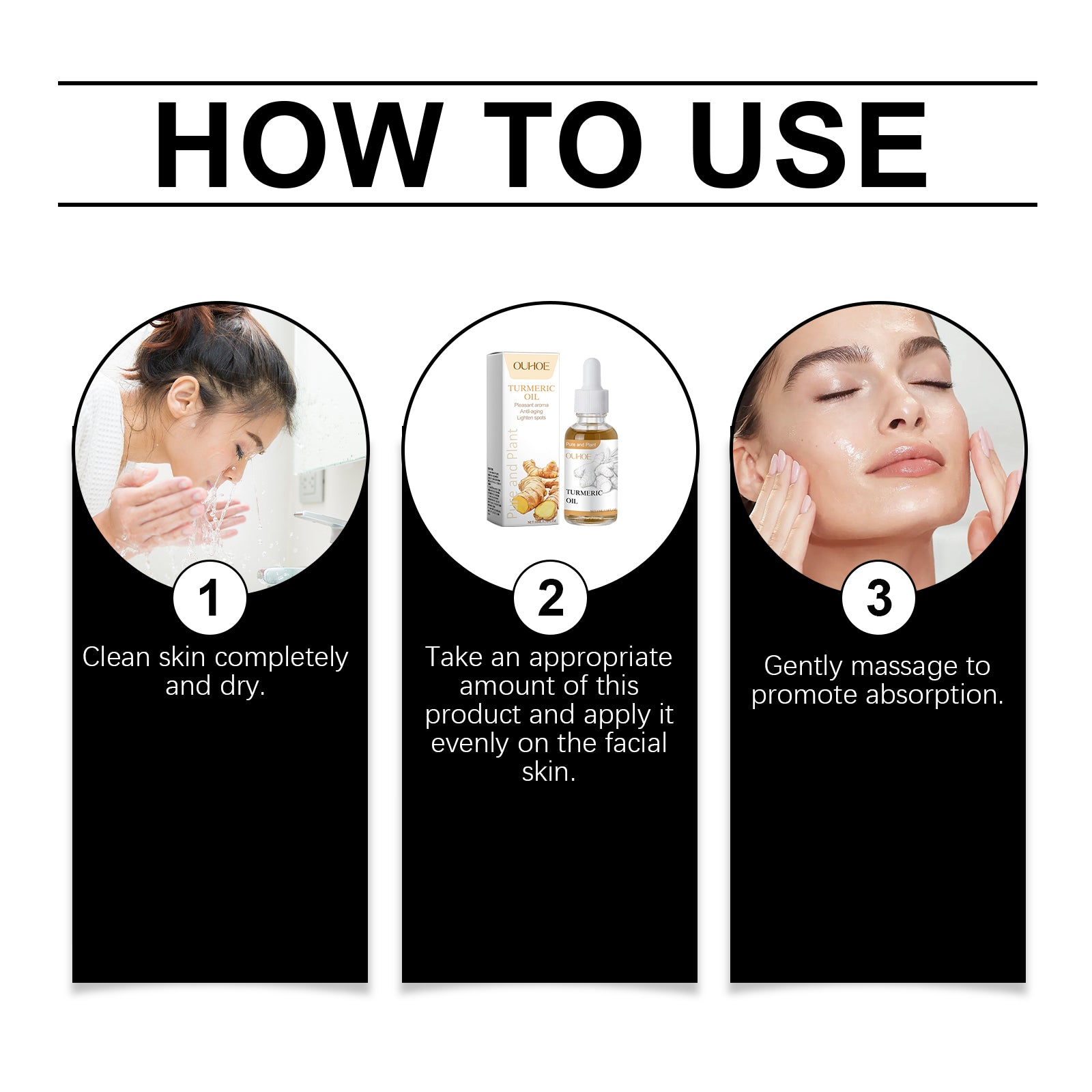 OUHOE Turmeric Essence Oil Gentle Care, Moisturizing And Firming Facial Skin Hydrating And Moisturizing Essence Oil