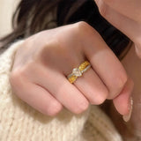 Antique Style Vintage Twist Weave Water Drop Zircon Ring