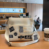 Mesh Crossbody Patch Large Capacity Simple Shoulder Bag