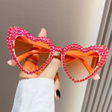 Female Cute Cat Eye Heart-shaped Sun Glasses
