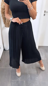 High Waist Casual Draping Pleated Straight-leg Pants