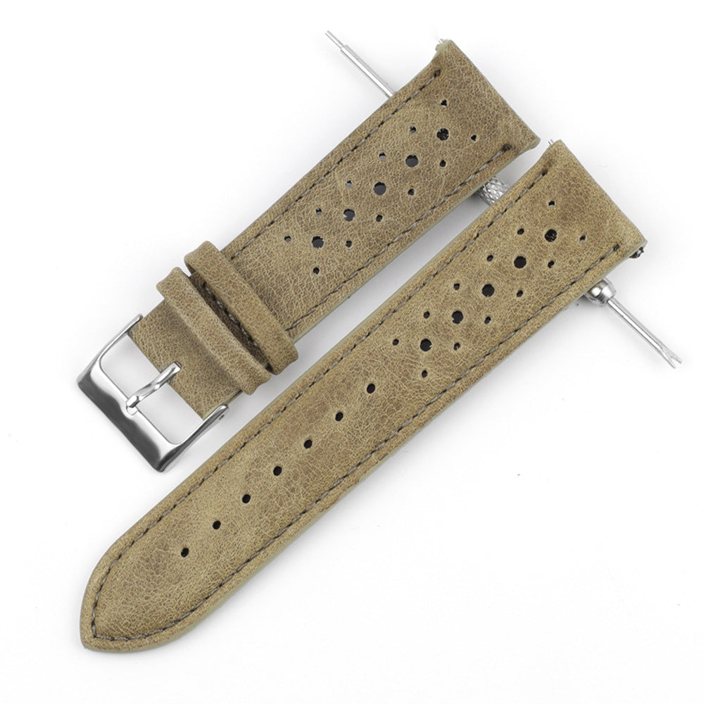Simple All-match Porous Breathable Leather Watch Strap Accessories
