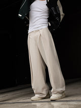 High-waisted Pleated Casual Pants