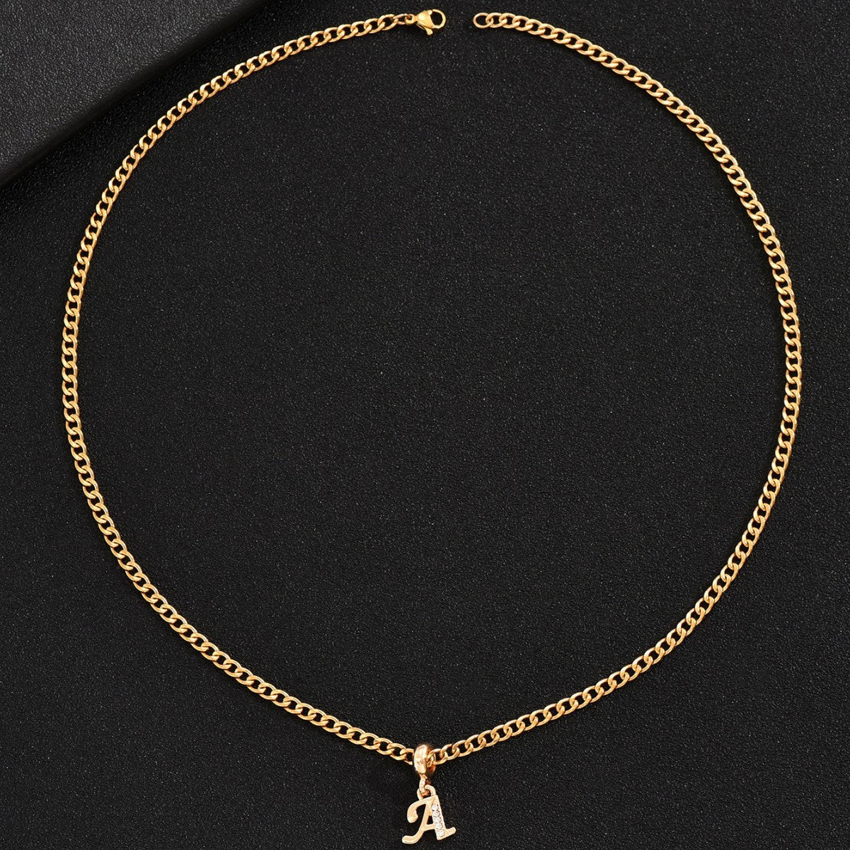Affordable Luxury Fashion 26 Letters Diamond Pendant Necklace Men