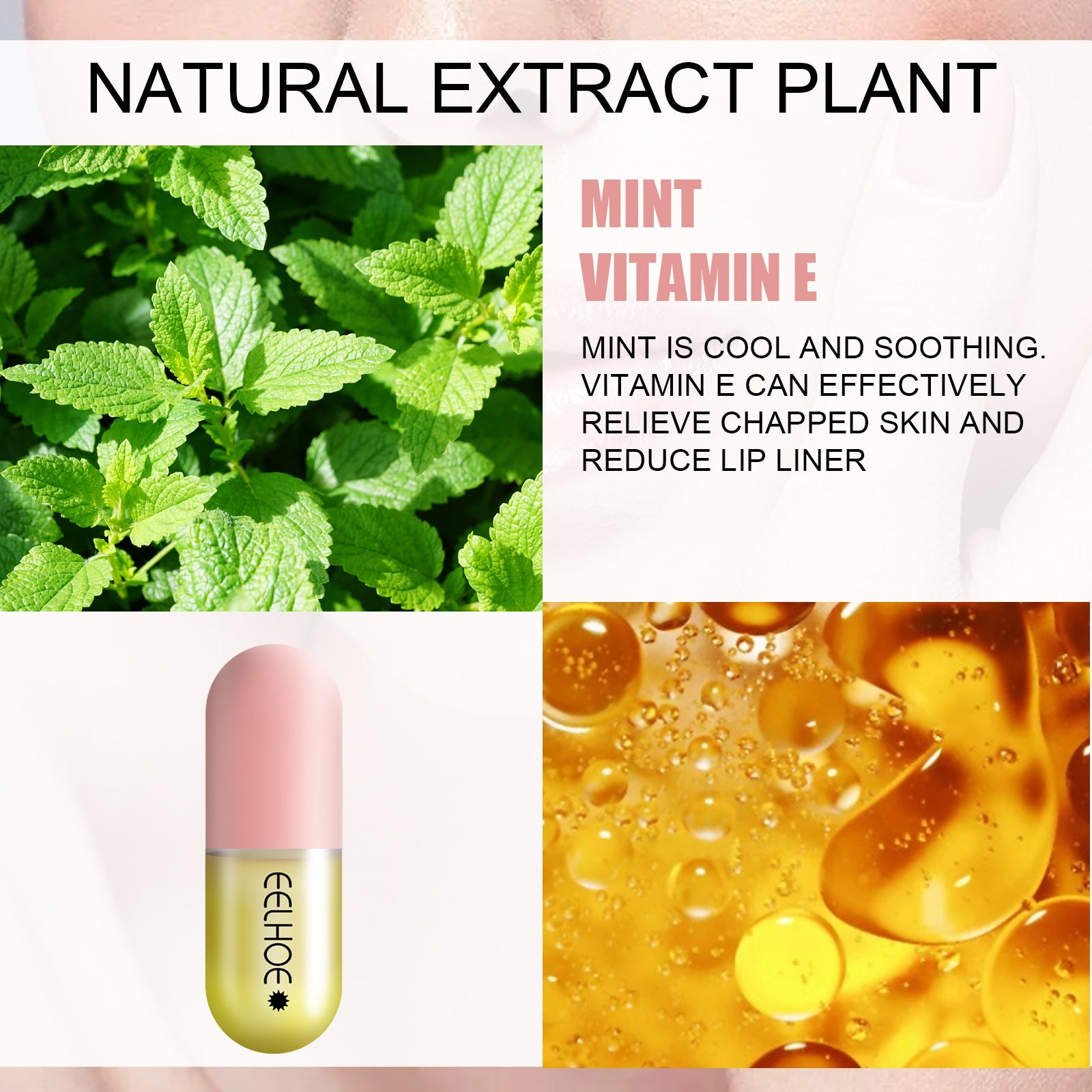 EELHOE Day And Night Lip Moisturizing Capsules, Hydrate, Increase Lip Elasticity, Plump Lips, And Lip-enhancing Liquid