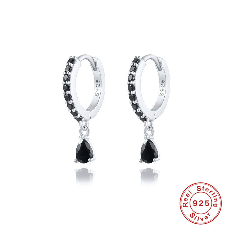 S925 Sterling Silver Diamond Water Drop Eardrop Earring