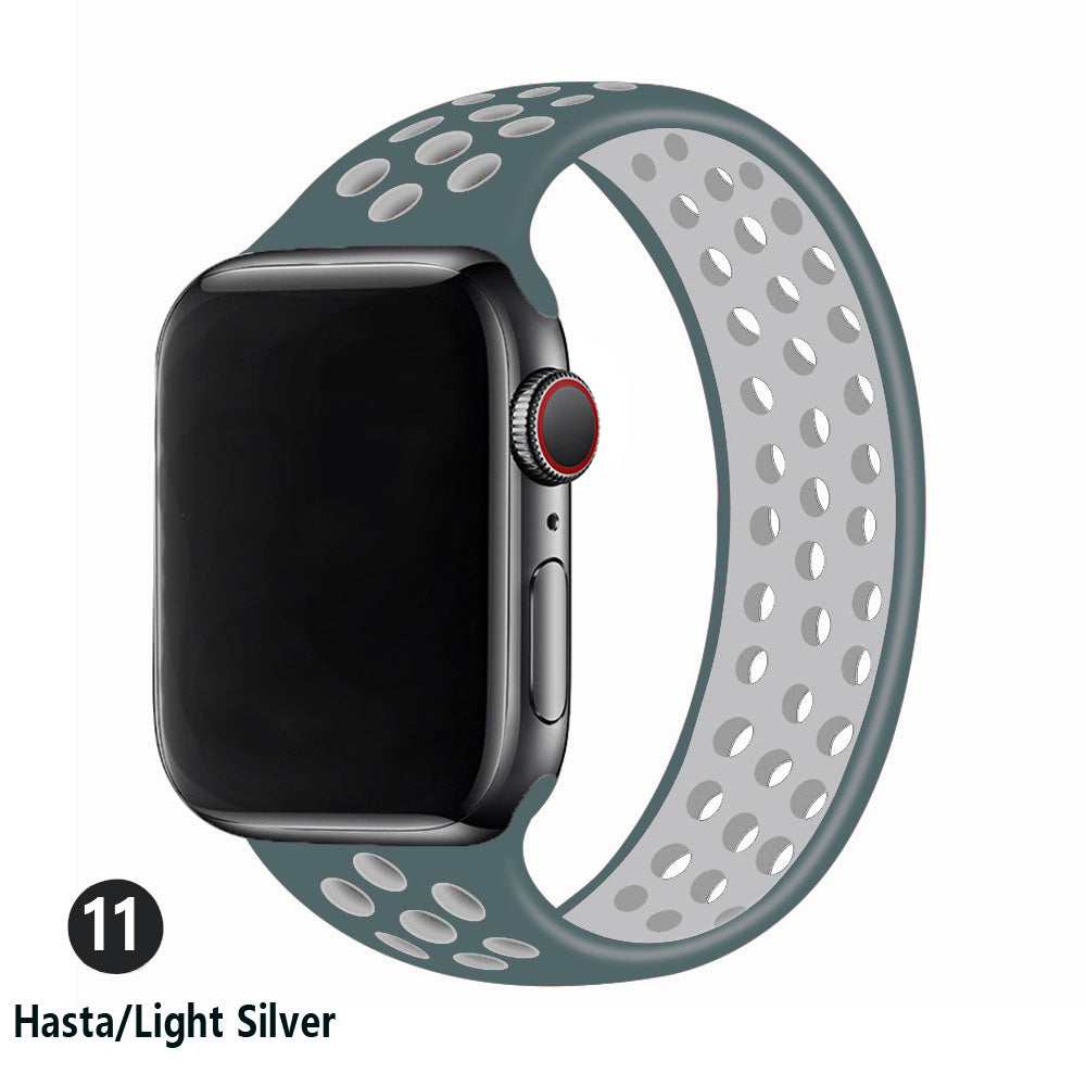 Fashion All-match Two-color Silicone Single Ring Strap