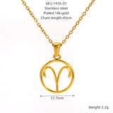 Fashion Titanium Steel Necklace Twelve Constellation