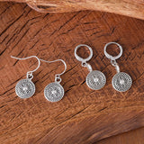 Bohemian Style Retro Round Print Niche Distressed Ethnic Earrings