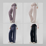 Loose Sports Pants Casual Women's Flounced Design Ballet Style Fashionable Side Stripes