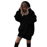 Women's hooded loose long sleeve thick sweater