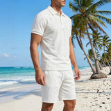Summer Washed Distressed Polo Shirt With Buttons Mens Sports Polo Tee