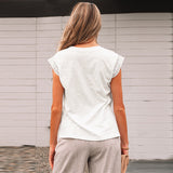 European And American Loose And Simple Style Lace Edge Sleeve