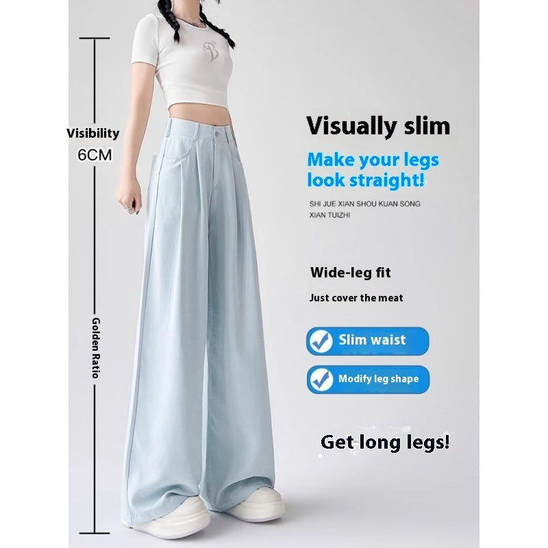 Straight High Waist Slimming Lazy Loose Suit Wide-leg Pants
