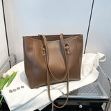 Contrast Color Retro Large Capacity New High Sense Tote Bag Student Leisure Commuter Bag